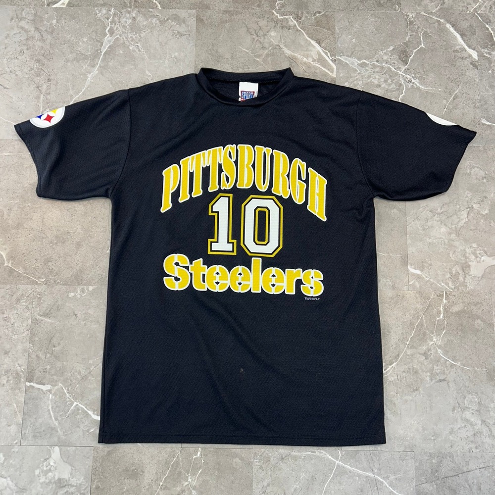 90s Vintage Steelers Jersey Graphic Tee Mens Large Kordell Stewart Sport Attack